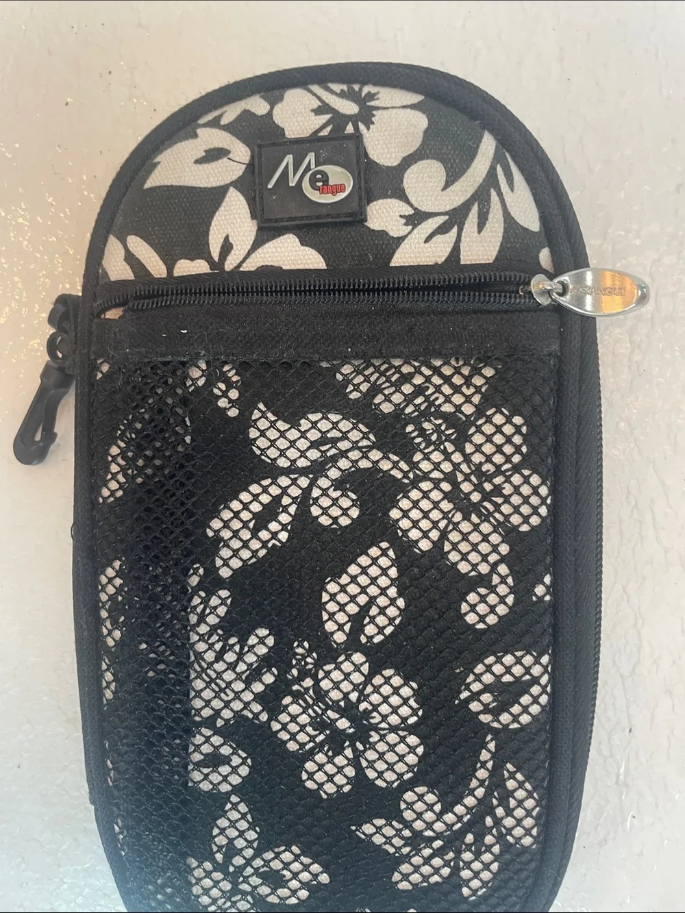 Merangue geometry trigonometry tools math set Floral Black Pouch Mesh zippers